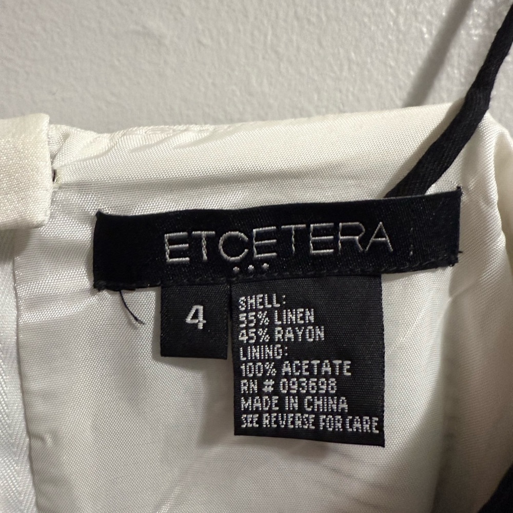 Etcetera Black and White Linen Blend Sheath Dress - Picture 2 of 4